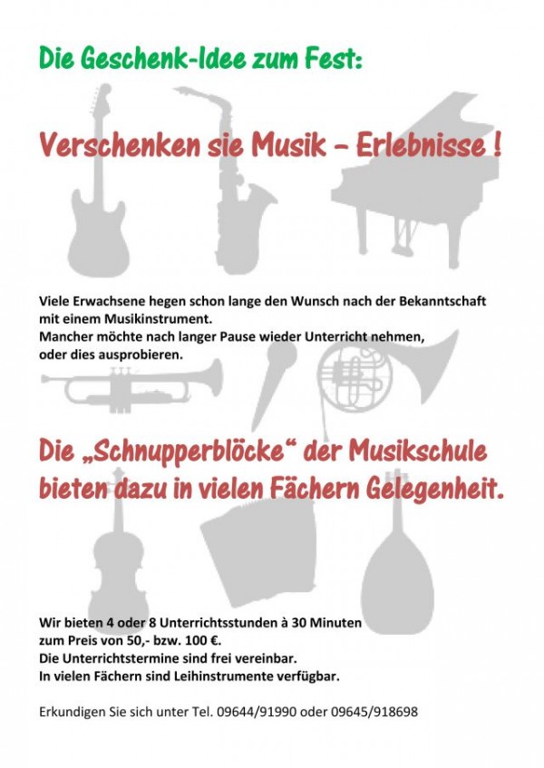 Musikerlebnis als Geschenk