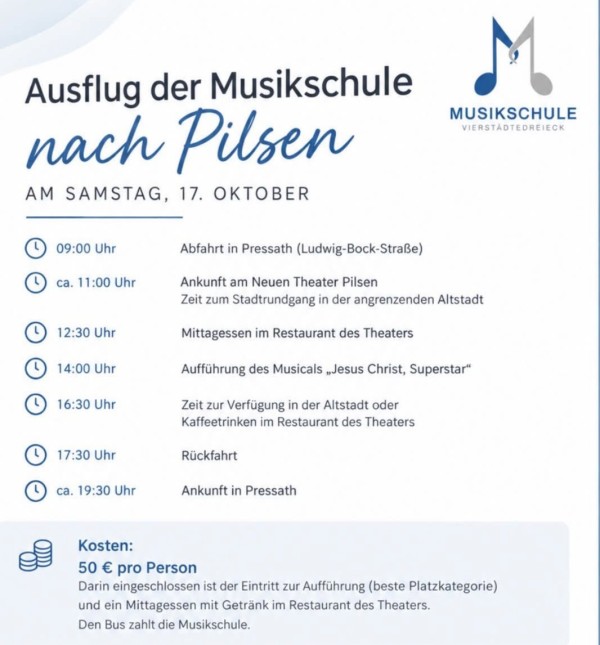 Musikschulausflug nach Pilsen