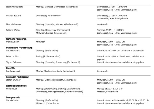 Unterrichtseinteilung - Teil 2